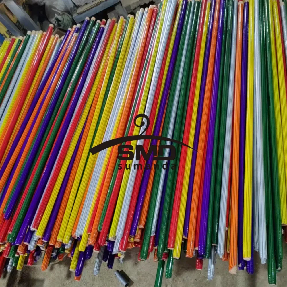 PVC Coated Eucalyptus Wooden Mop Handle Broom Sticks