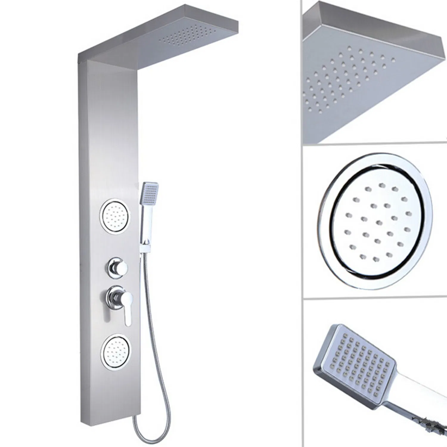 Temperature Display 304 Stainless Steel Massage Rainfall Shower Bathroom Shower Wall Panel