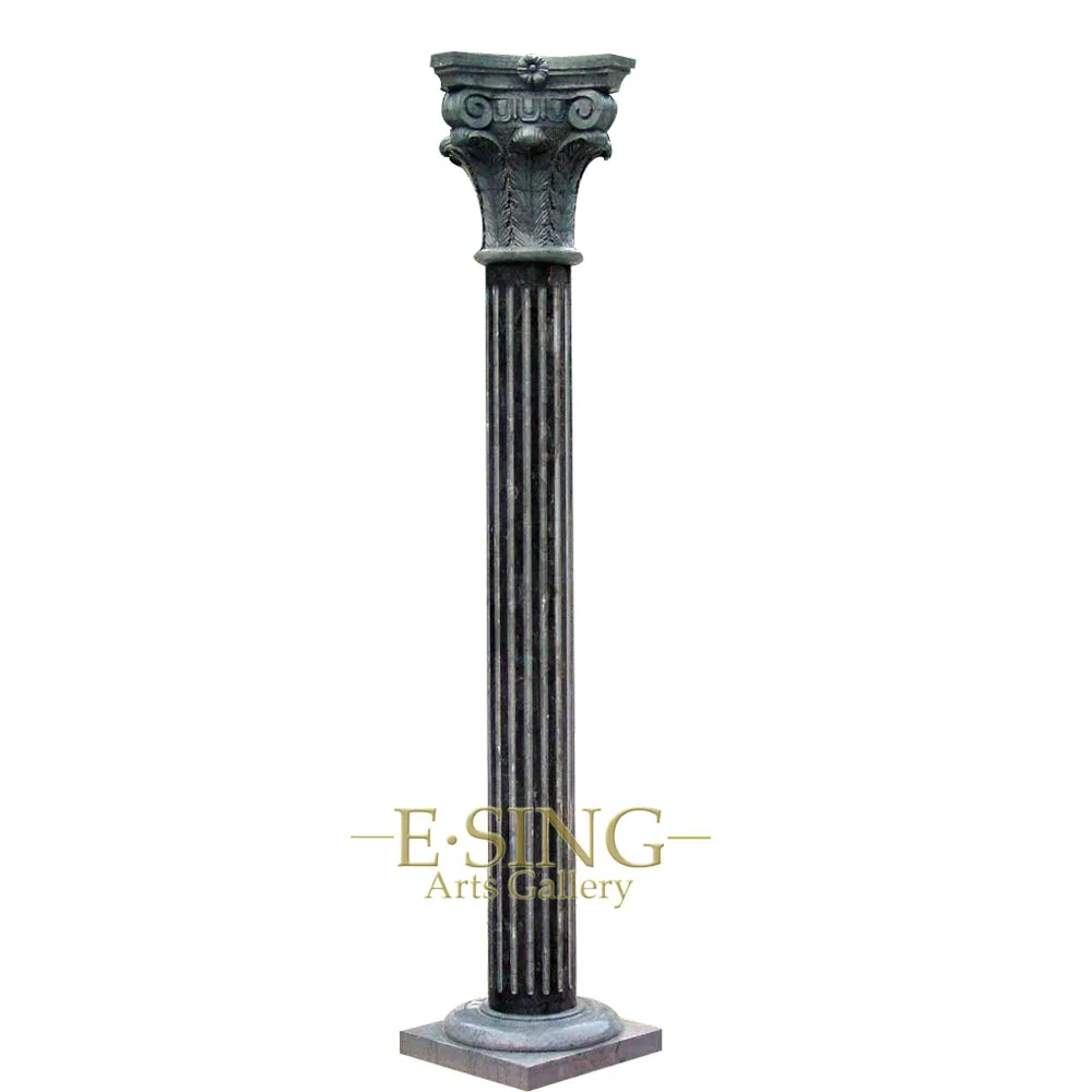 Hand Carved Classic Garden Stone Decorative Marble Roman Column Pillar Design for Sale