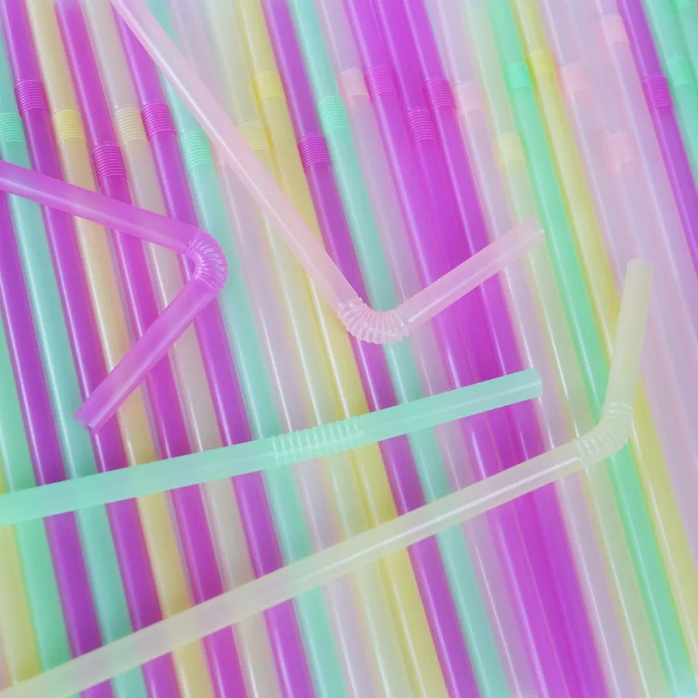 Non-Toxic and Odorless OEM ODM Custom Plastic Tea Drinking Disposable Fluorescent Straws