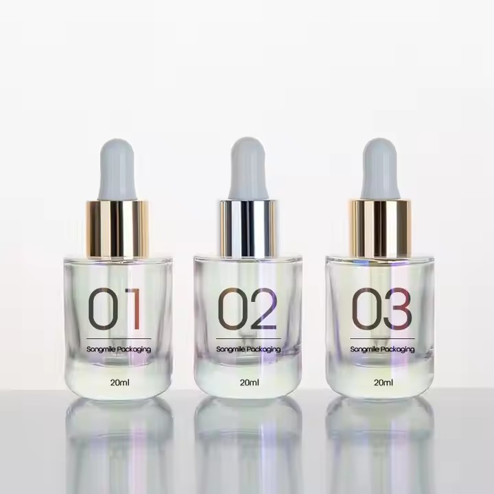 Factory Price Supplier Wholesale Essential Oil Dropper Glass Cosmetic Drop Bottle 30 Ml Clear Square Frosting Bottle