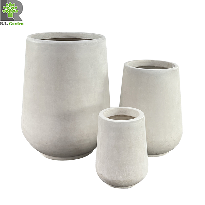 Горшок цементный Ronglin черный белый для дома сада