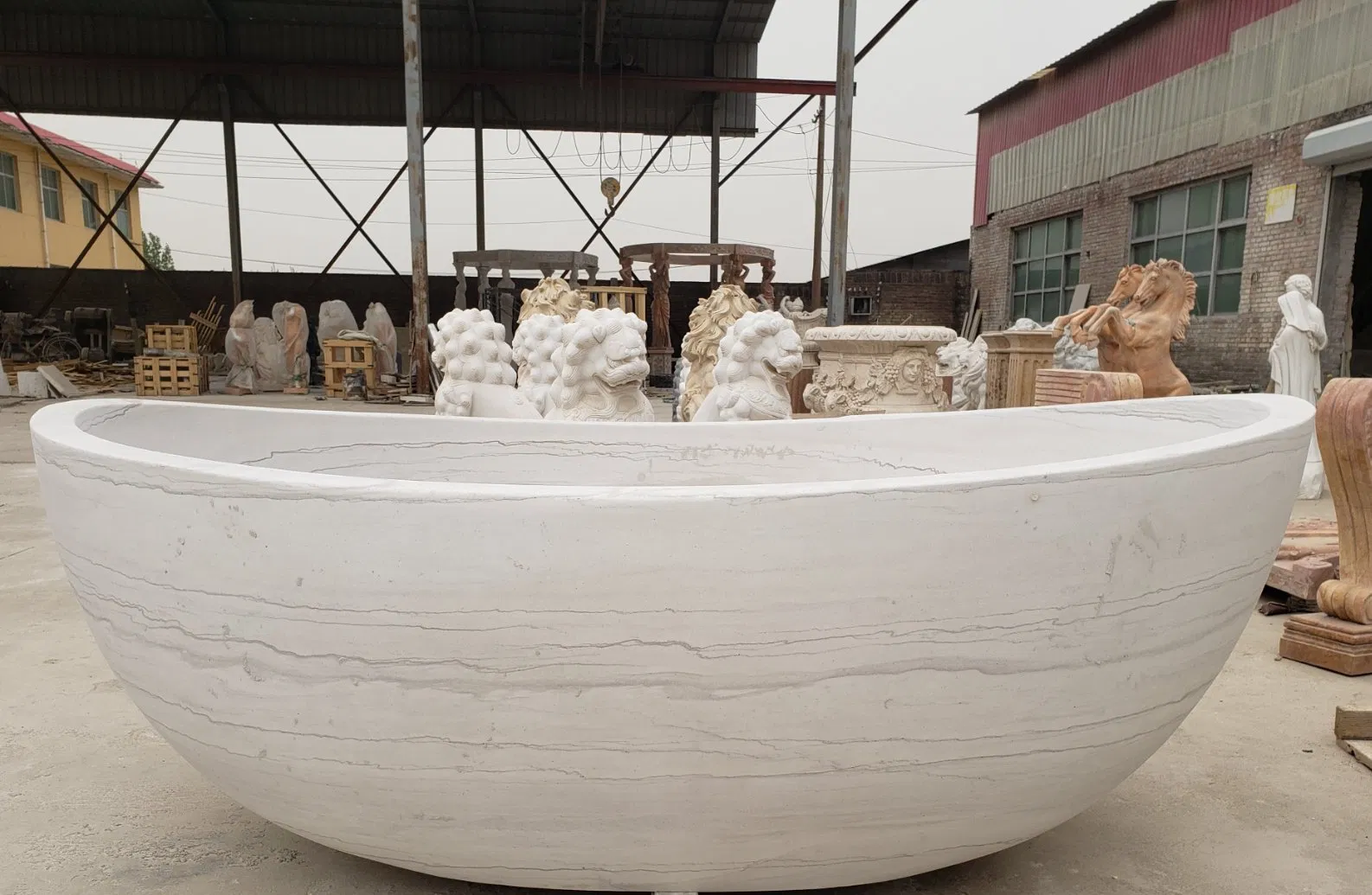 Отдельностоящая ванна из натурального мрамора SYBT-018