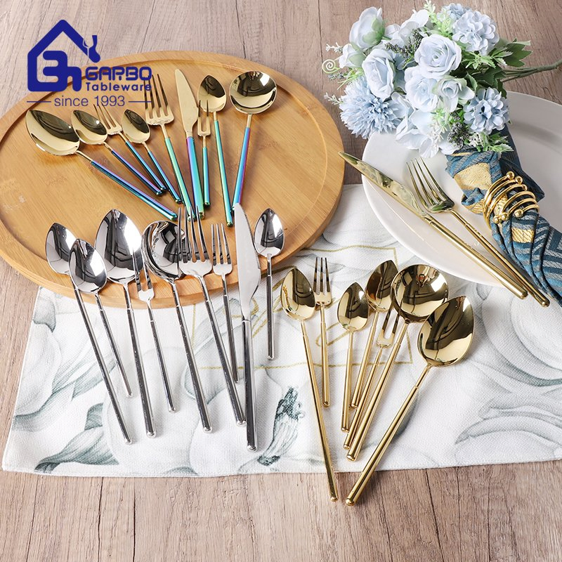 Portugal Flatware High Quality 304 (18/10) Stainless Steel Golden Silvery Cutlery Set