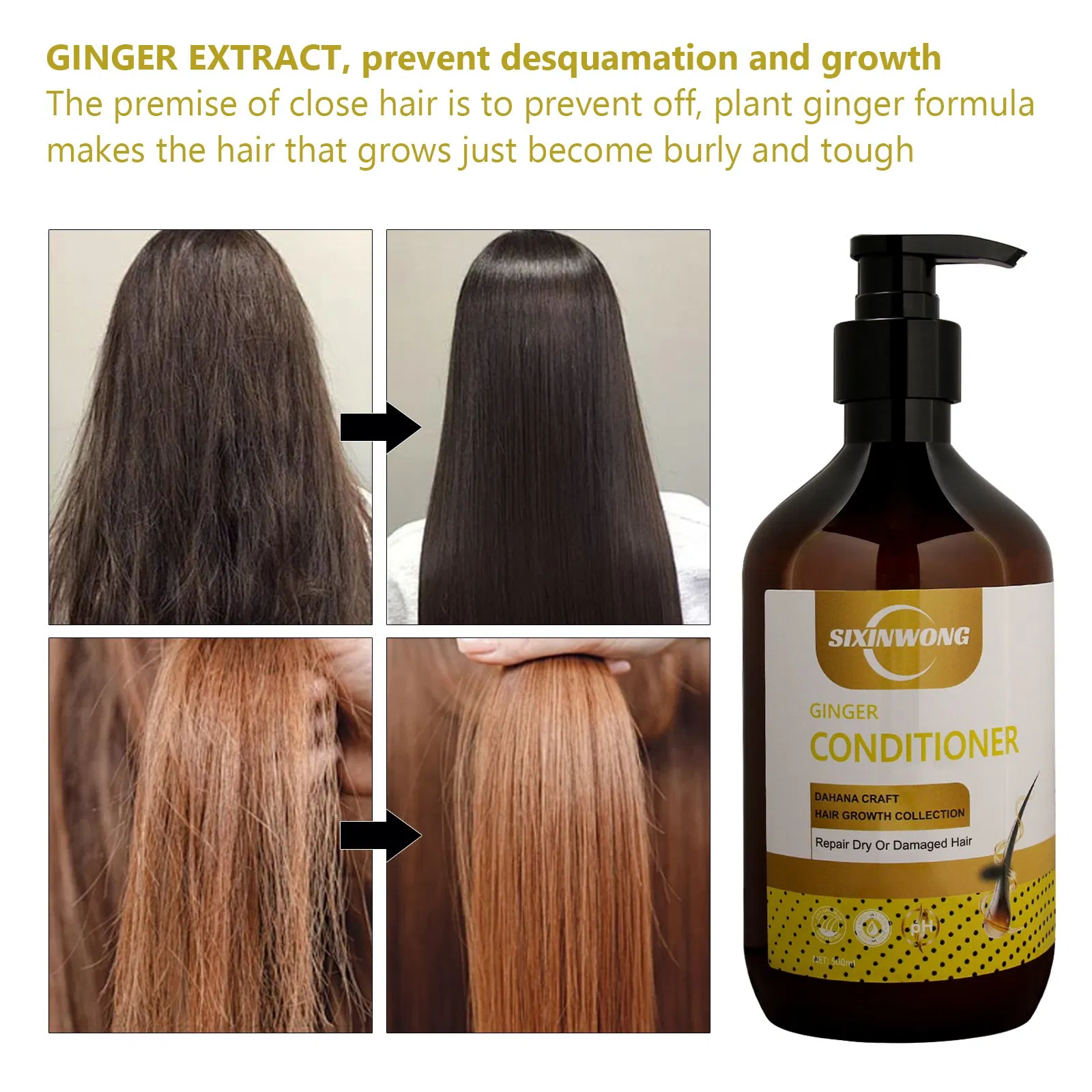 Beauty Skin Care 500ml Ginger Natural Hydrating Deep Conditioner Hair Conditioner