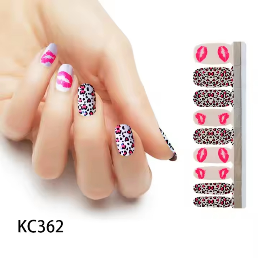 Fashion Purple Polish Korean Glaze Wraps Gel Nail Strips Sticker