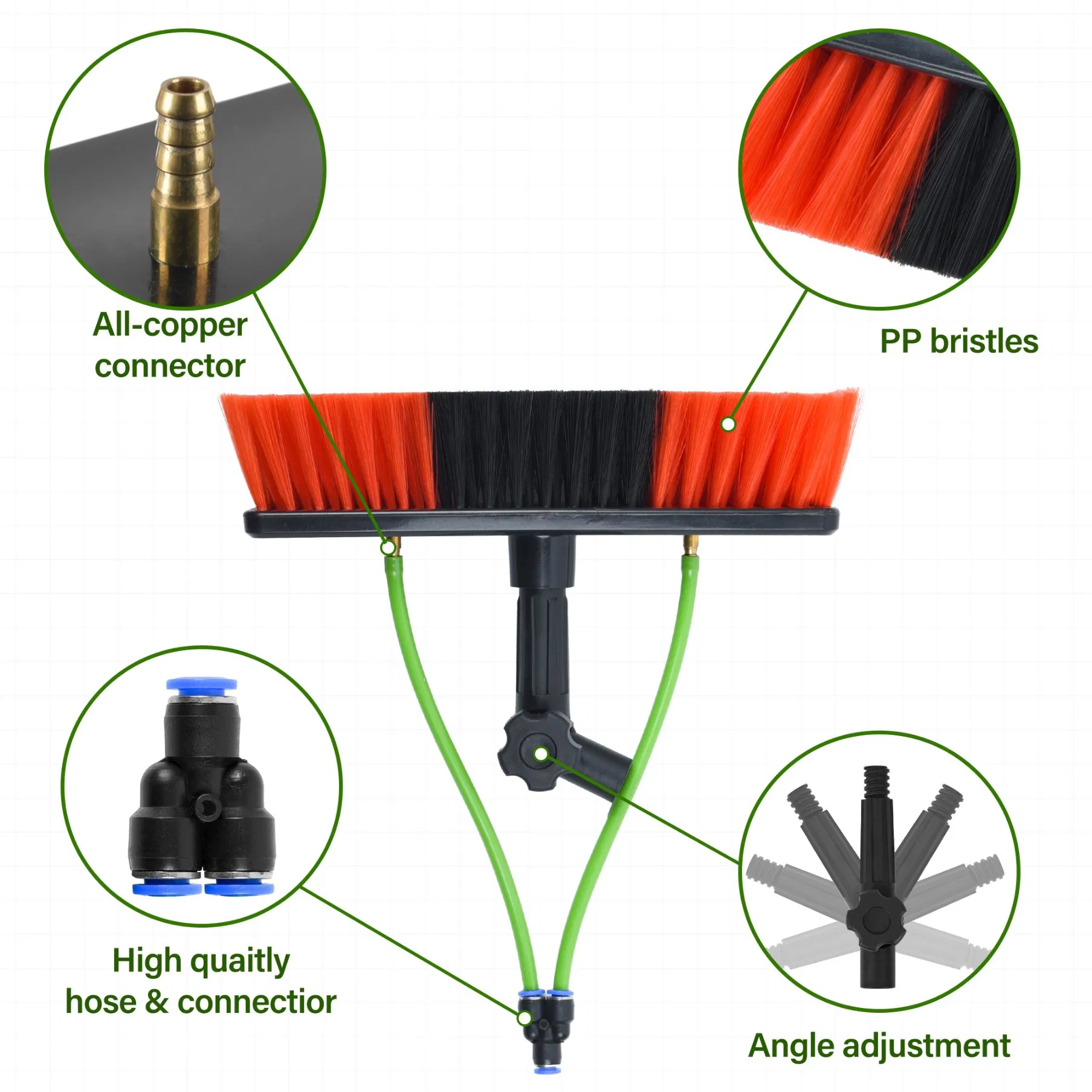 12FT Brushes with Built-in Water Pipes Solar Panels Windows and Vehicle Cleaning