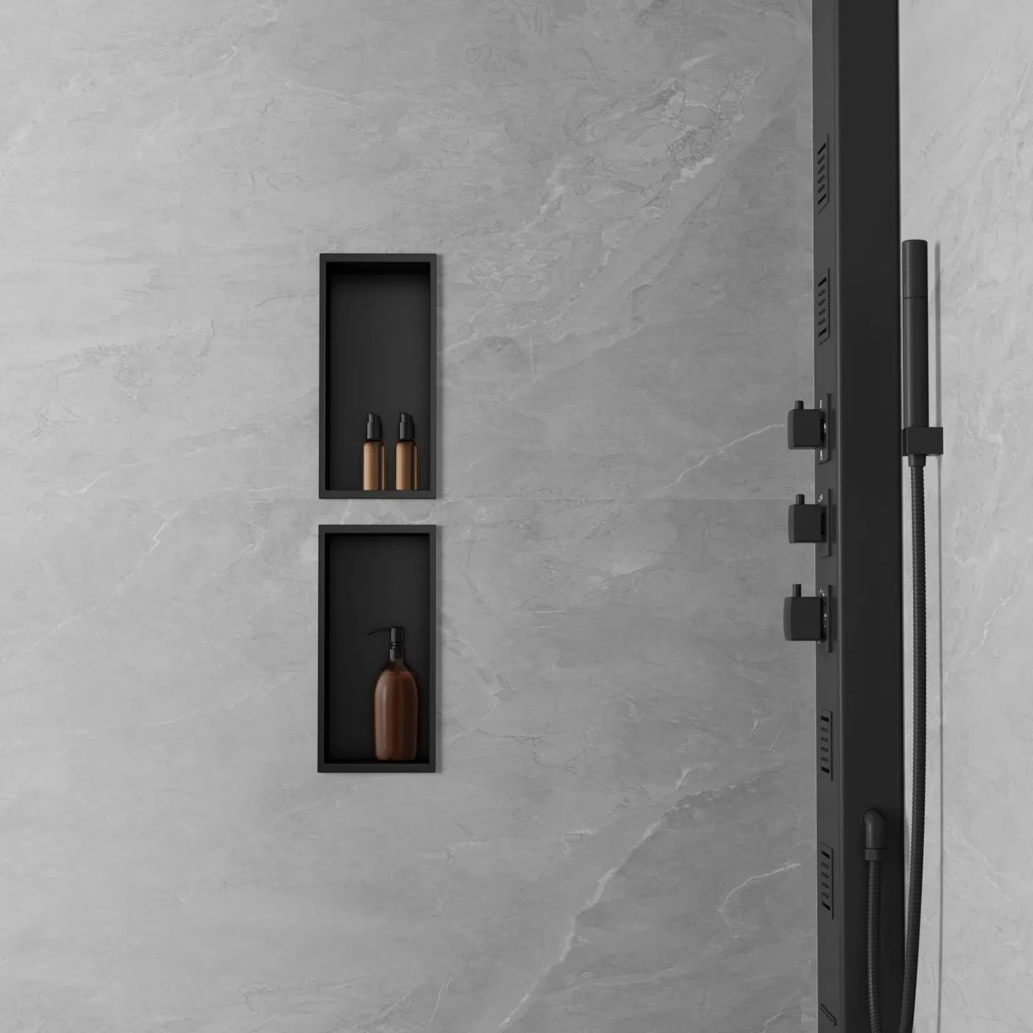 Ниша для ванной из нержавеющей стали 304, черная