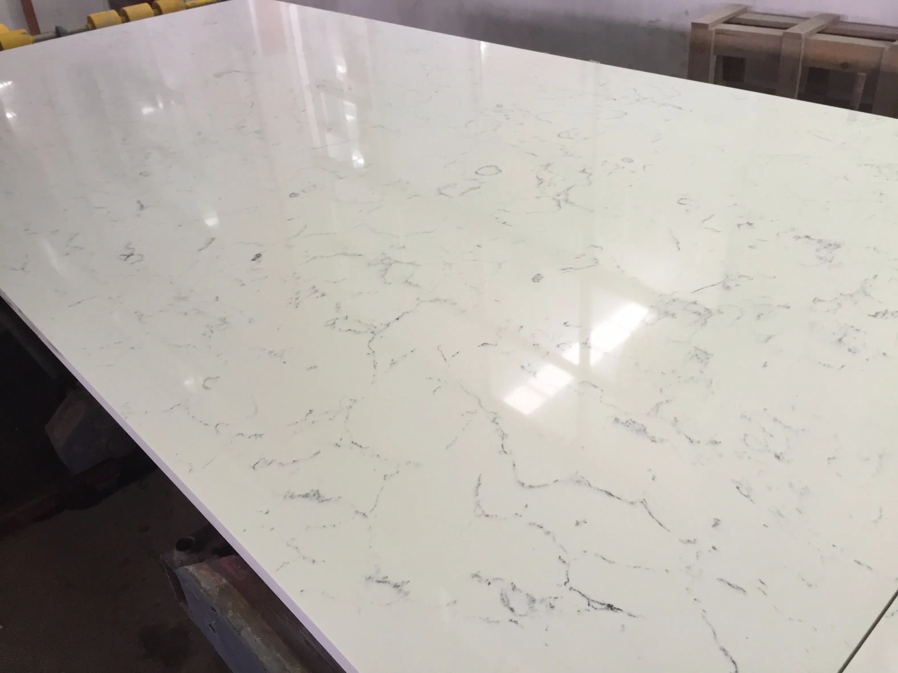 Foshan Strong Carrara White Quartz Marble-Look Countertops for Kitchen