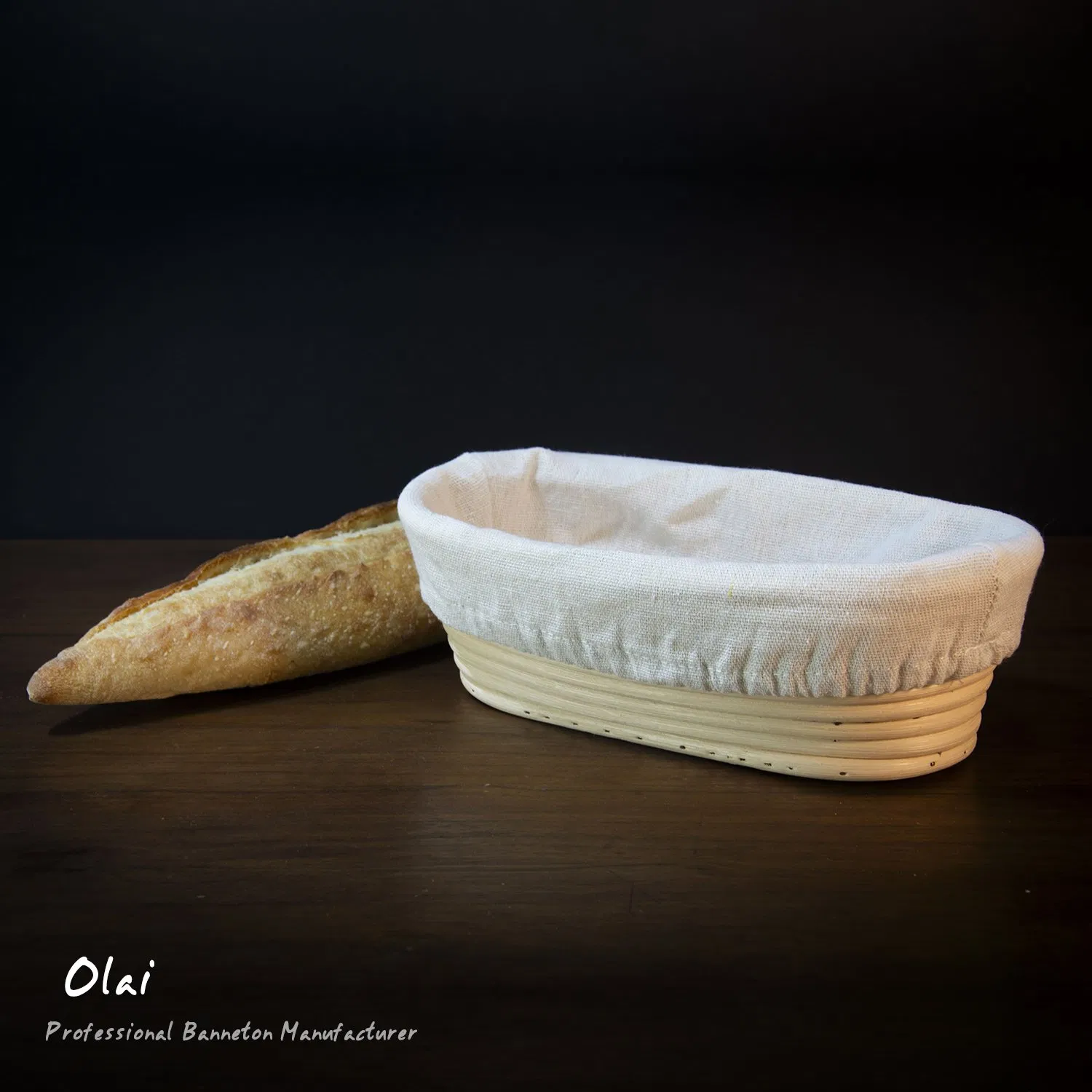 Eco-Friendly Natural Rattan 10 Inch Oval Bread Proofing Basket for Bakers