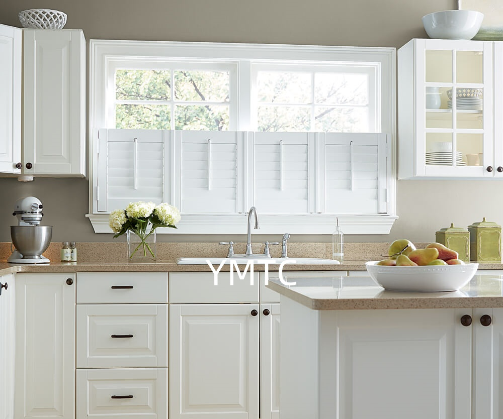 China Supplier Custom PVC Wood Cafe Style Window Shutter Plantation Shutter