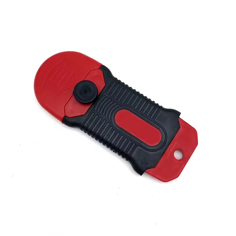 Hautine Black-Red Cleaning Scraper Plastic Razor Scraper with Metal Blades