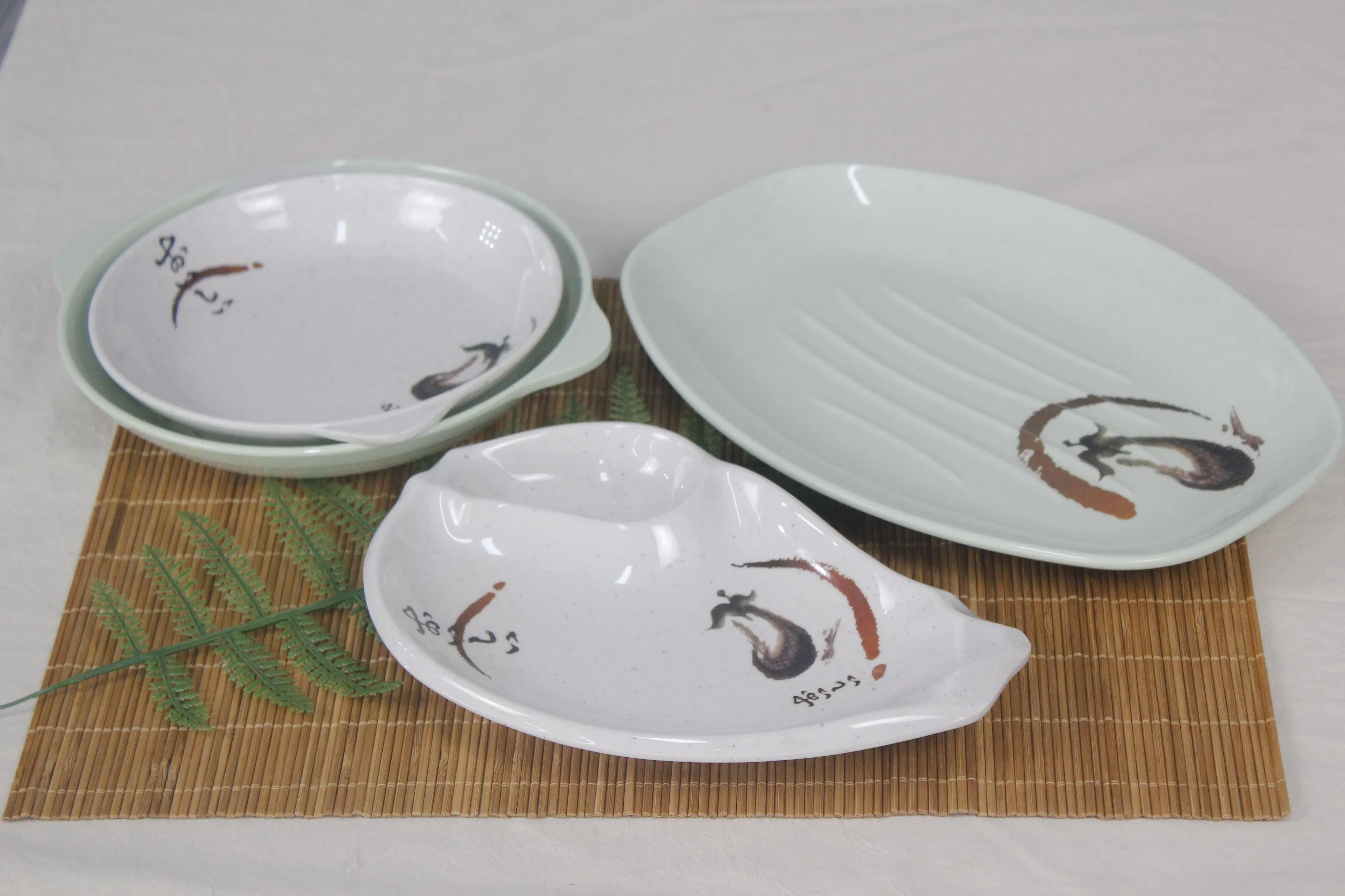 Two-Divided Plate Melamine Plate Tempura Tableware Custom Melamine Plate