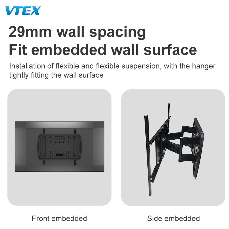 Vtex 100kg 85 to 115inch Big Size Vesa 1200mm Full Motion Swivel Tilt Flat Screen Retractable TV Mounting Wall Mount TV Bracket