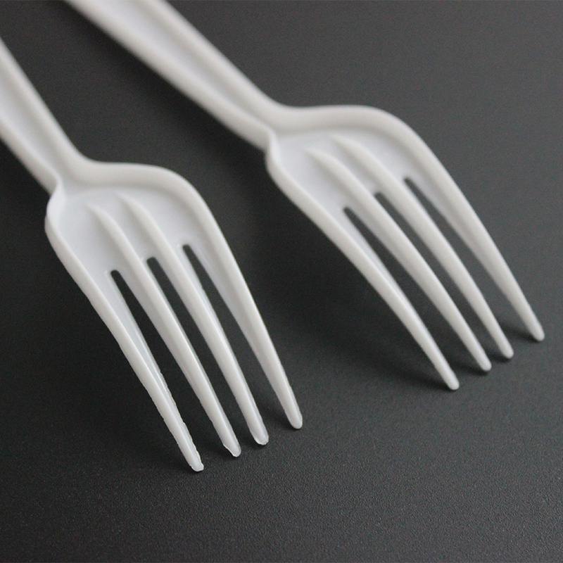Customizable Disposable Plastic Cutlery 180mm Length PP Plastic Fork White for Fast Food