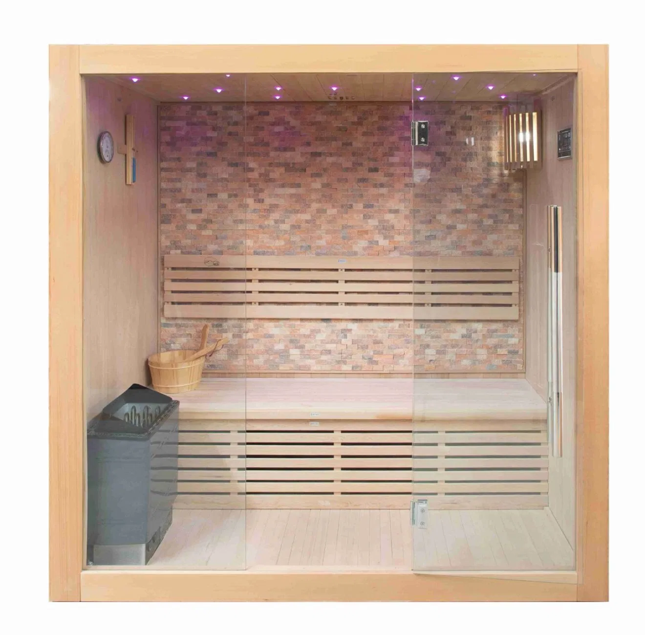 Modern 2 Person Dry Steam Sauna Room with Harvia Sauna Stove