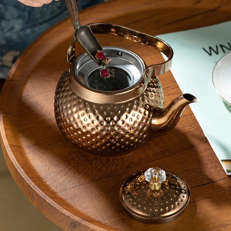 Gold Turkish Style Water Kettle for Middle Eastern Tea Arabic Tea Pot