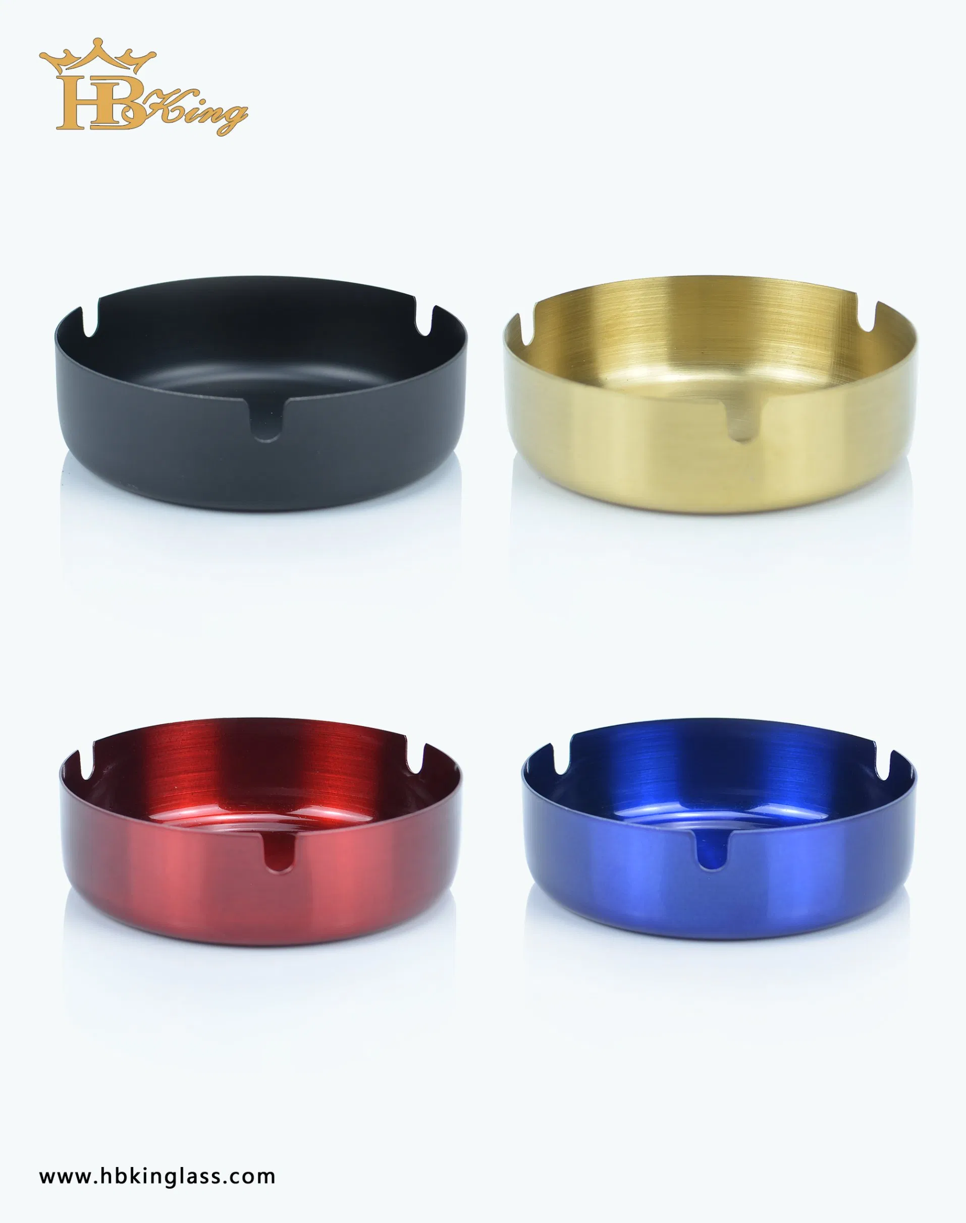 Colored Metal Ash Tray 3 Cigar Holder Ashtray