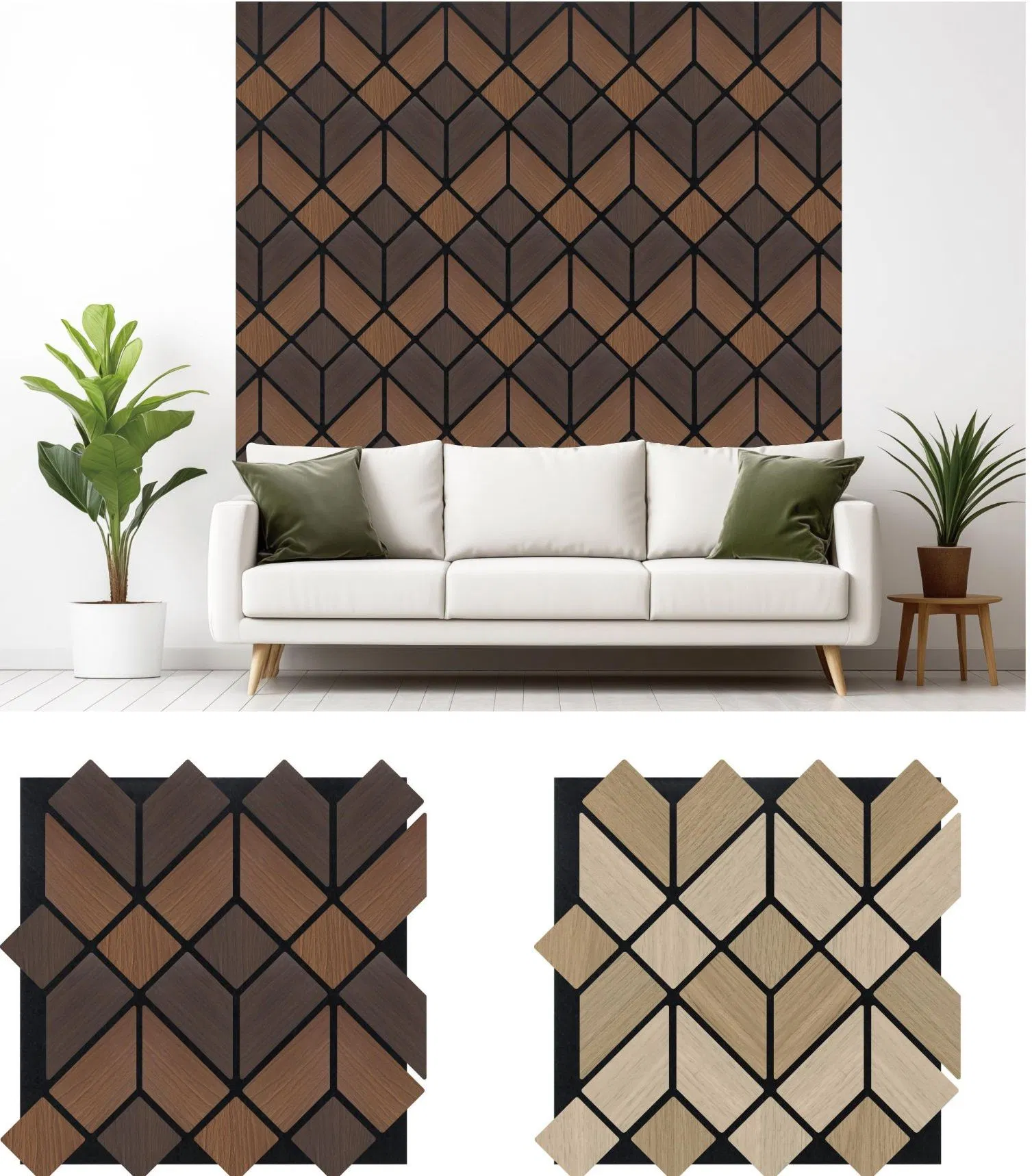 Diamond Designs Factory Price Acoustic Panel Color Blocking Wall Decoration