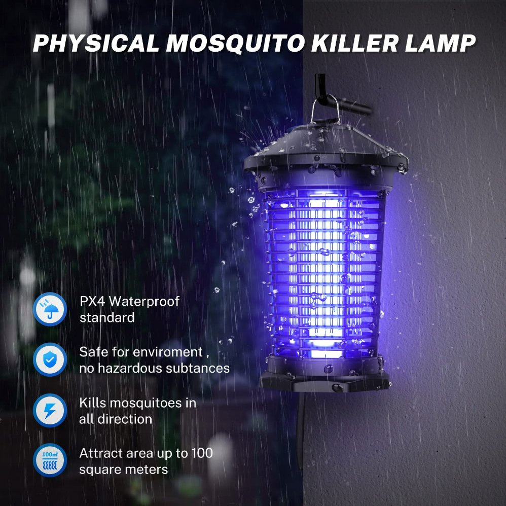 Outdoor Bug Zapper with Dusk-to-Dawn Sensor for Gardens