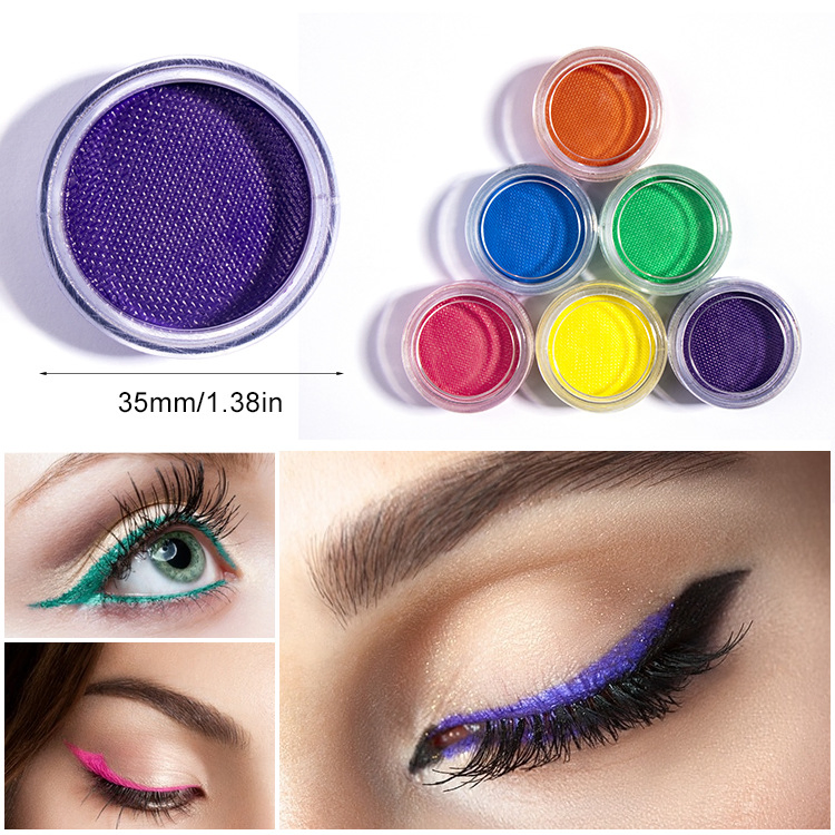 OEM Color Fluorescent Human Pigment Eyeliner, Halloween Day Face Painted Hair Light Painting Eyeliner
