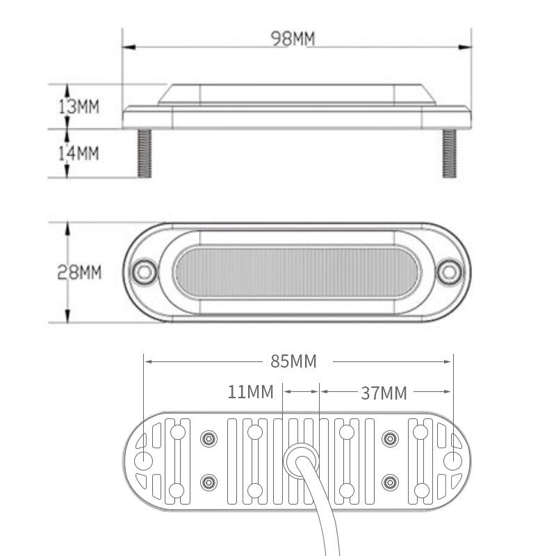 12-30V LED Side Marker Light for Truck, Tractor, Trailer