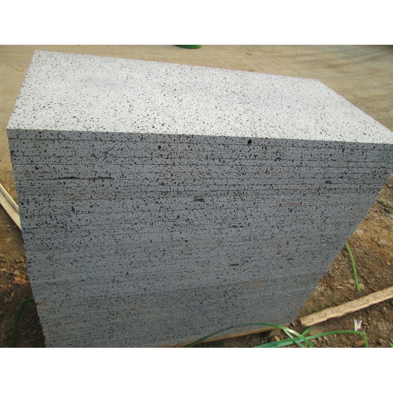 Honed Dark Grey/Black Basalt with Holes for Flooring Tiles, Basalt Tiles