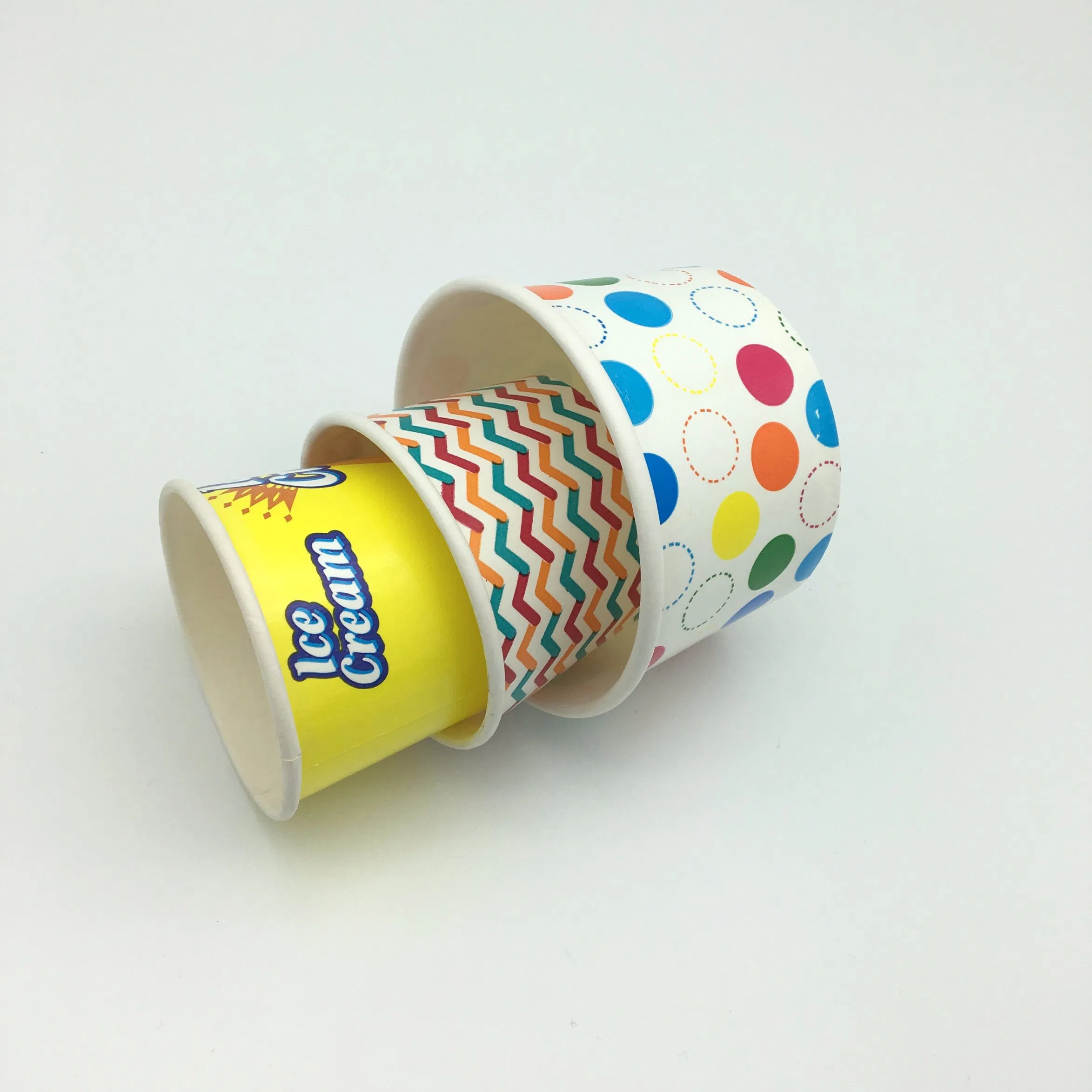 Custom Ice Cream Cups with Dome Lids Available in Multiple Sizes Double PE Coated for Leak and Water Resistance
