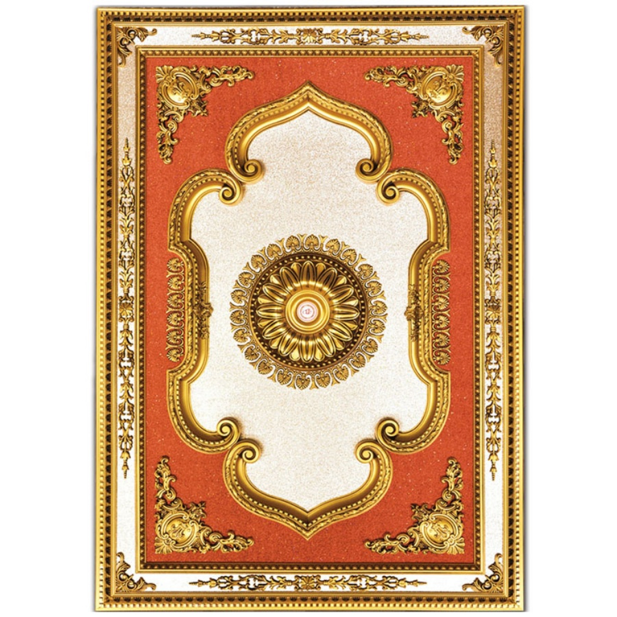 Banruo Delicate Baroque Style Classic Red Rectangular Ceiling Medallion for House