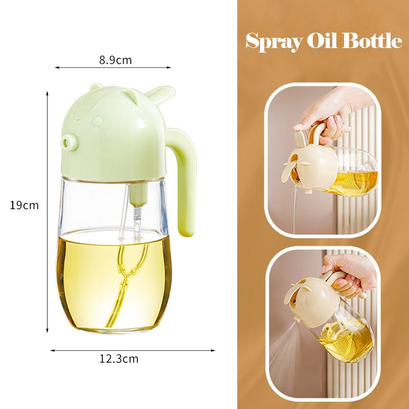 Creative Glass Oil Dispenser Bottle 580ml Glass Olive Oil Spray Bottle Auto Flip Oil Mister Spray Bottle for Kitchen Cooking Salad Baking