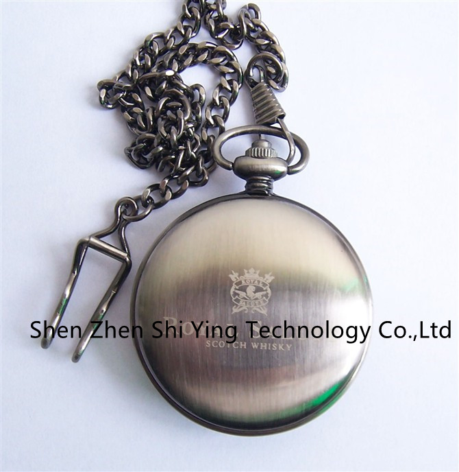 Custom Analog Quartz Japan Movement Pocket Watch with Chain