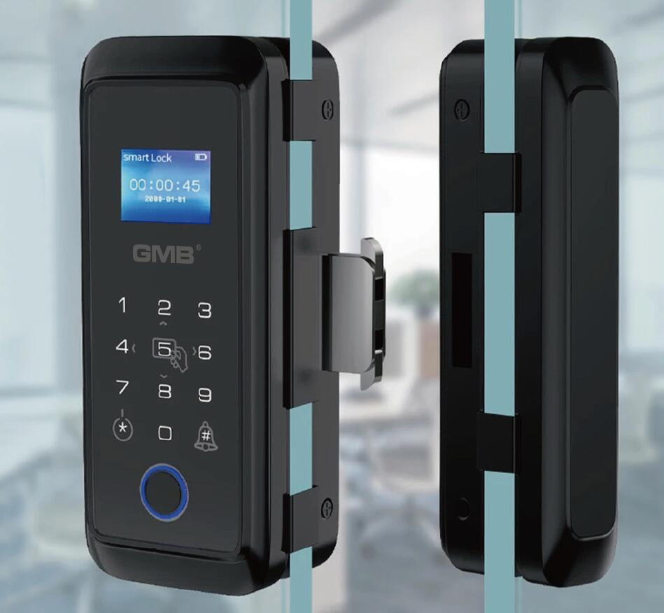 High Security Fingerprint/RFID Card/WiFi/Tuya/TT APP Digital Smart Glass Door Lock (254)