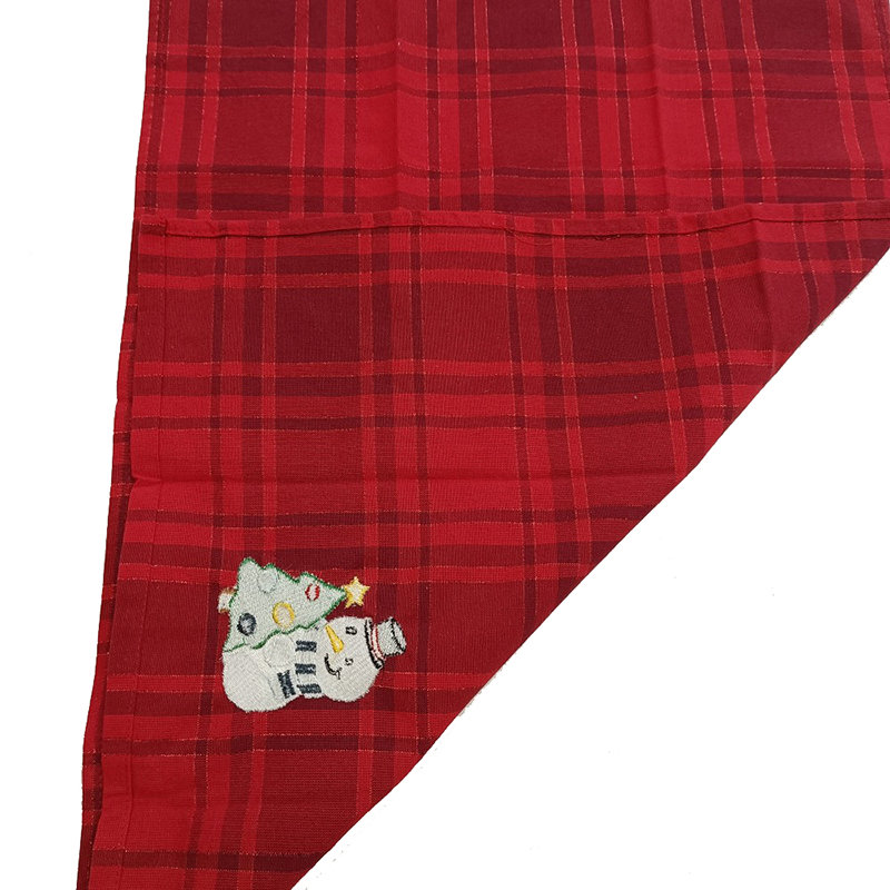 Esun Christmas Decoration 100% Cotton Christmas Plaid Kitchen Towels Set for Xmas Kitchen