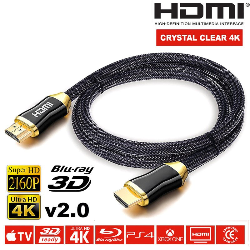 Кабель HDMI 2.0 высокоскоростной, 4K, с нейлоновой оплеткой