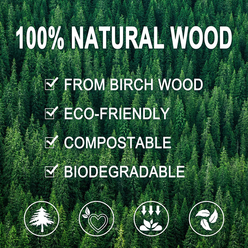 Premium Birch Wood Spoon for High-End Restaurant Takeaway and Delivery Services