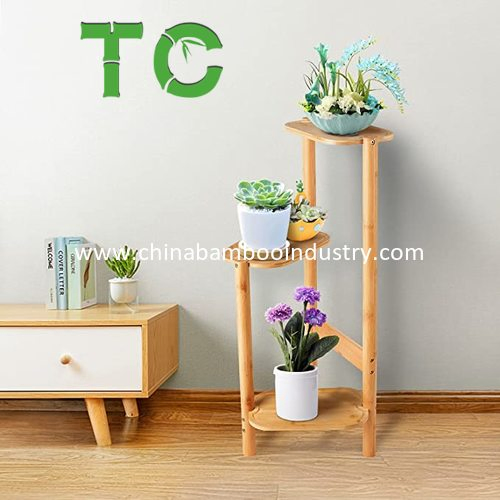 Wholesale 3-Tier Bamboo Plant Stands Indoor, Plant Stand Holder, Corner Plant Shelf, Plant Display Rack