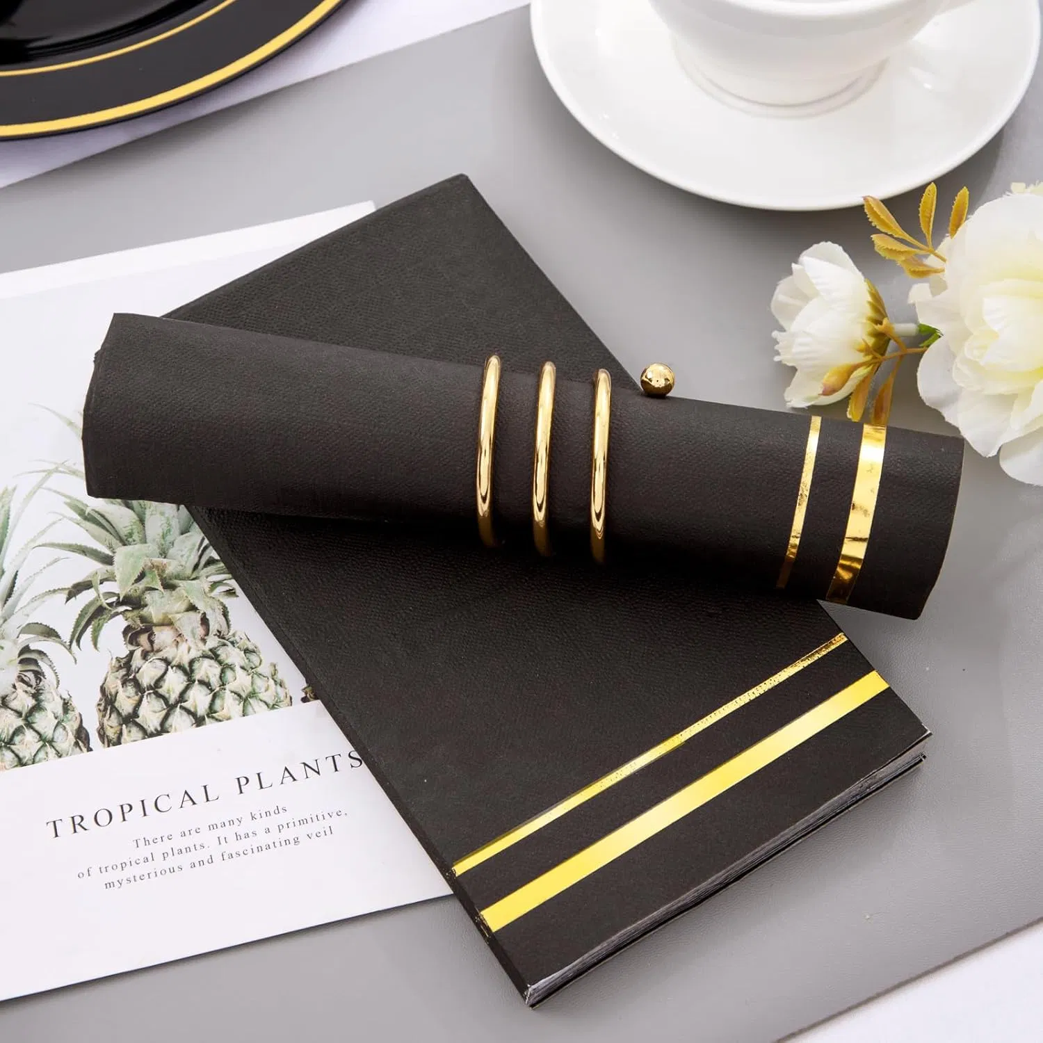 Elegant Premium Black Disposable Napkins for Special Occasions