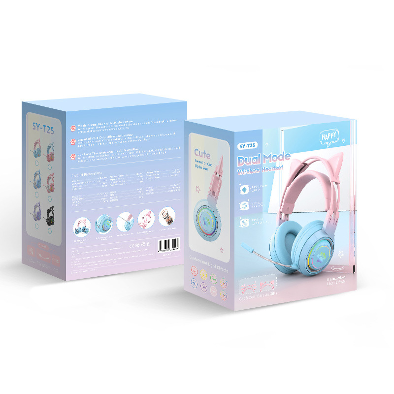 Складная Bluetooth гарнитура с RGB-подсветкой для игр