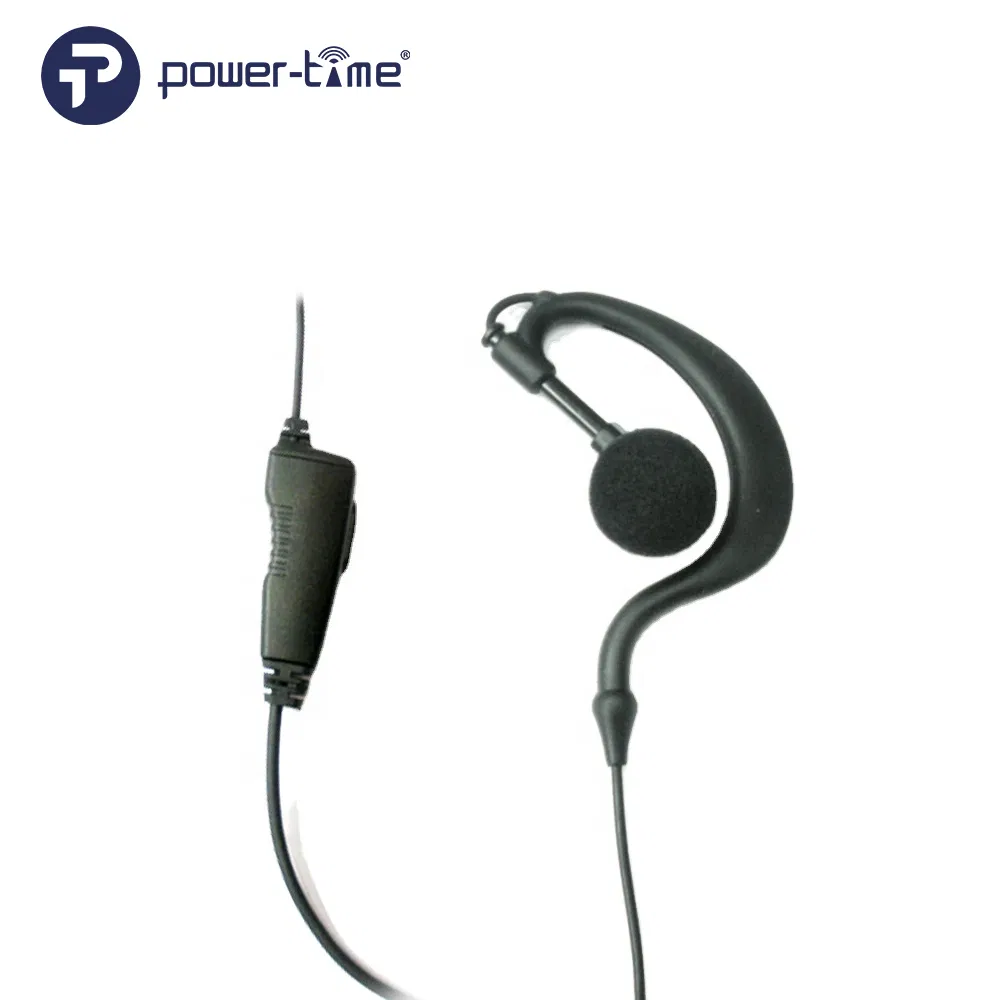 Soft TPU G Shape Ear Hook Earphone with in-Line Ptt