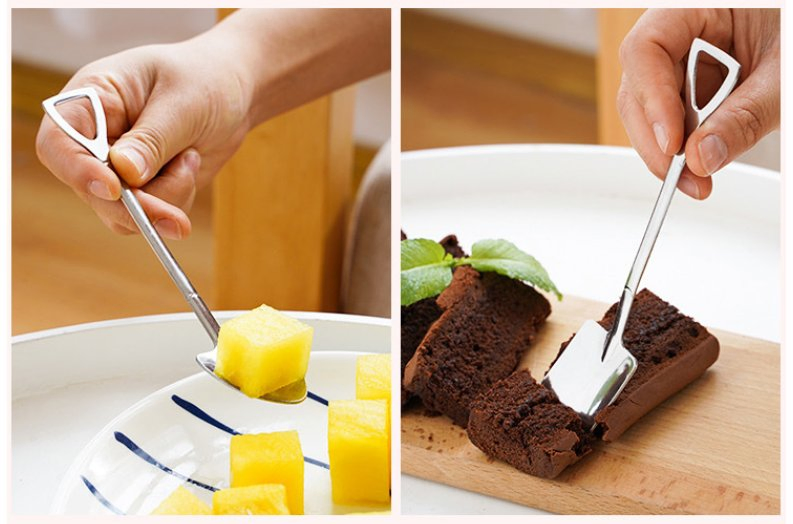 Stylish Stainless Steel Watermelon Dessert Spoon with Unique Shovel Design