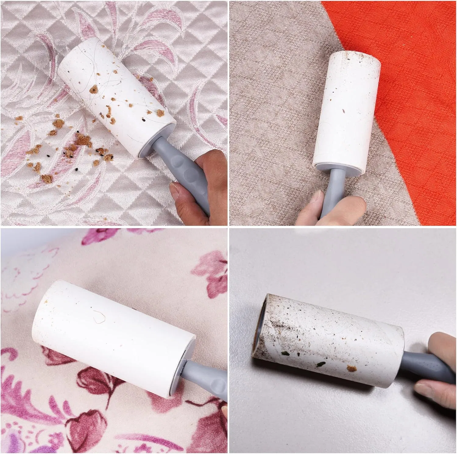 Wholesale Customized Household Manual Pet Hair Remover Sticky Silicone Paper Self Adhesive Plastic Handle Lint Roller