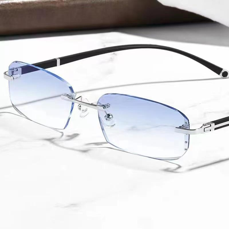Photochromic Reading Glasses Rimless Eyeglasses Handmade Reading Frames