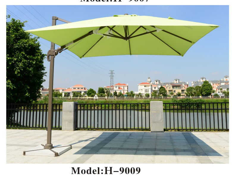 Tropical Oasis - The Elevated Outdoor Banana Hanging Patio Umbrella with Side Stand Garden Parasol