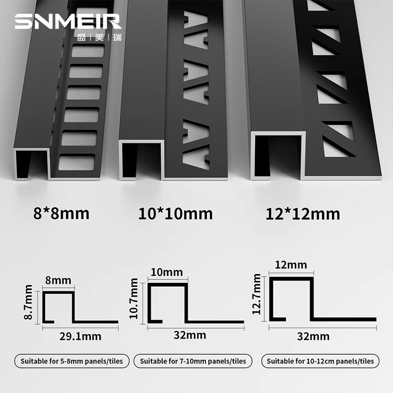 Professional Supply Stainless Steel Profile Strips Gold Steel Square Flat Strip Metal Ceiling U Trim Curved