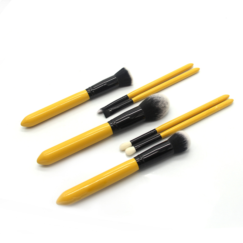 Yellow Makeup Brushes Set 12PC Face Eye Cosmetic Pen Artificial Hair Beauty Tool Make up Powder Blush Brushes Kit