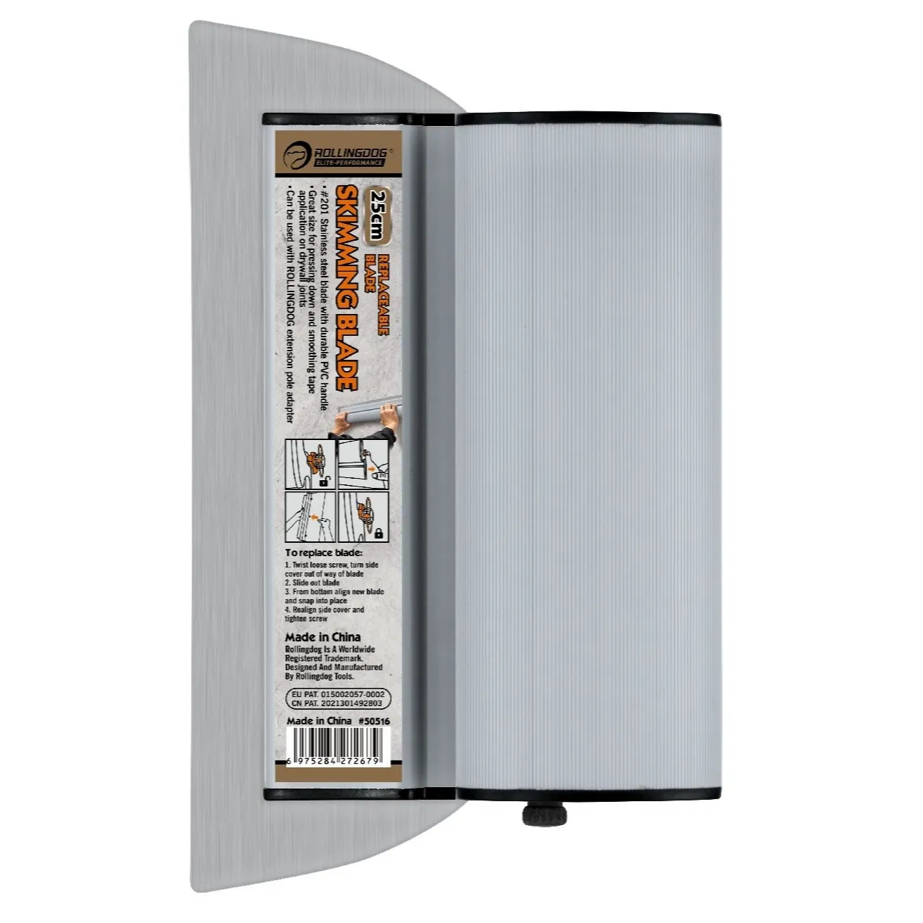 Rolingdog-Elite 50516 Skimming Blade Replaceable Smoothing Tape Application on Drywall Joints