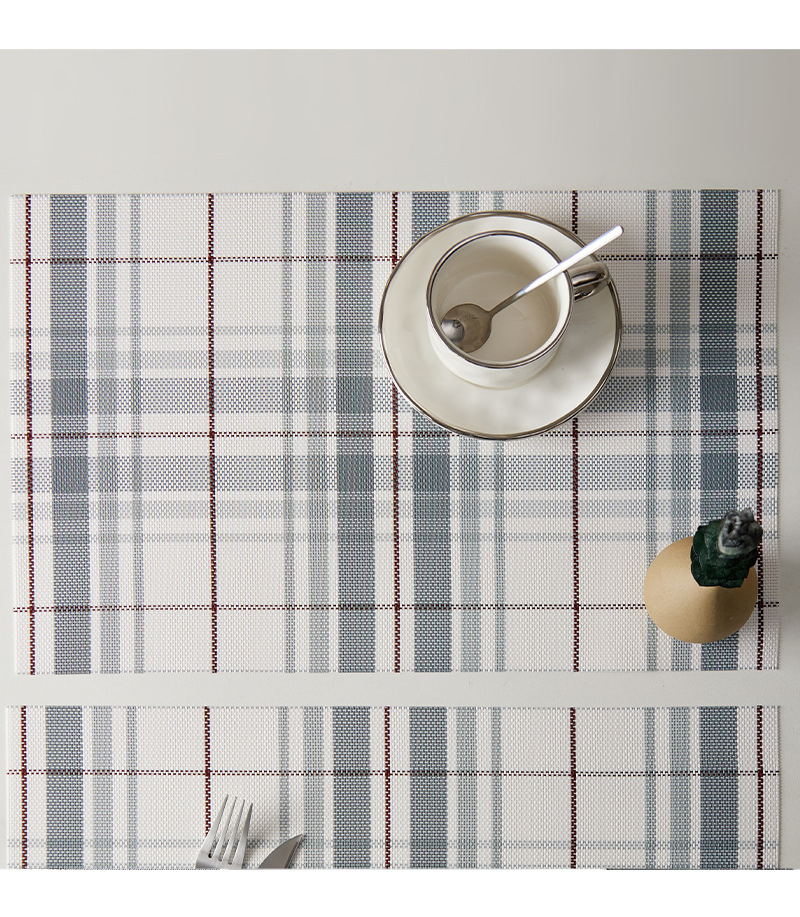 Home Minimalist Heat-Resistant Placemats, Woven Checkered Insulation Pads, Sublimation Craft Mats
