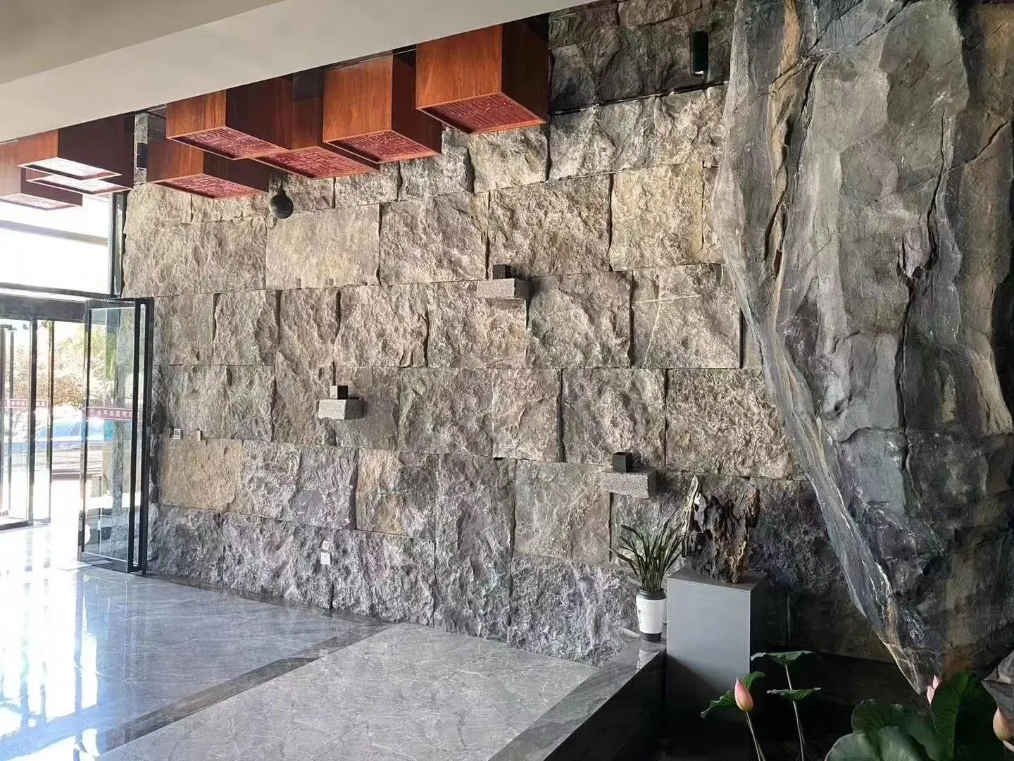 Exterior Spllit Face Limestone Wall Stone, Blue Limestone Wall Strip Tile
