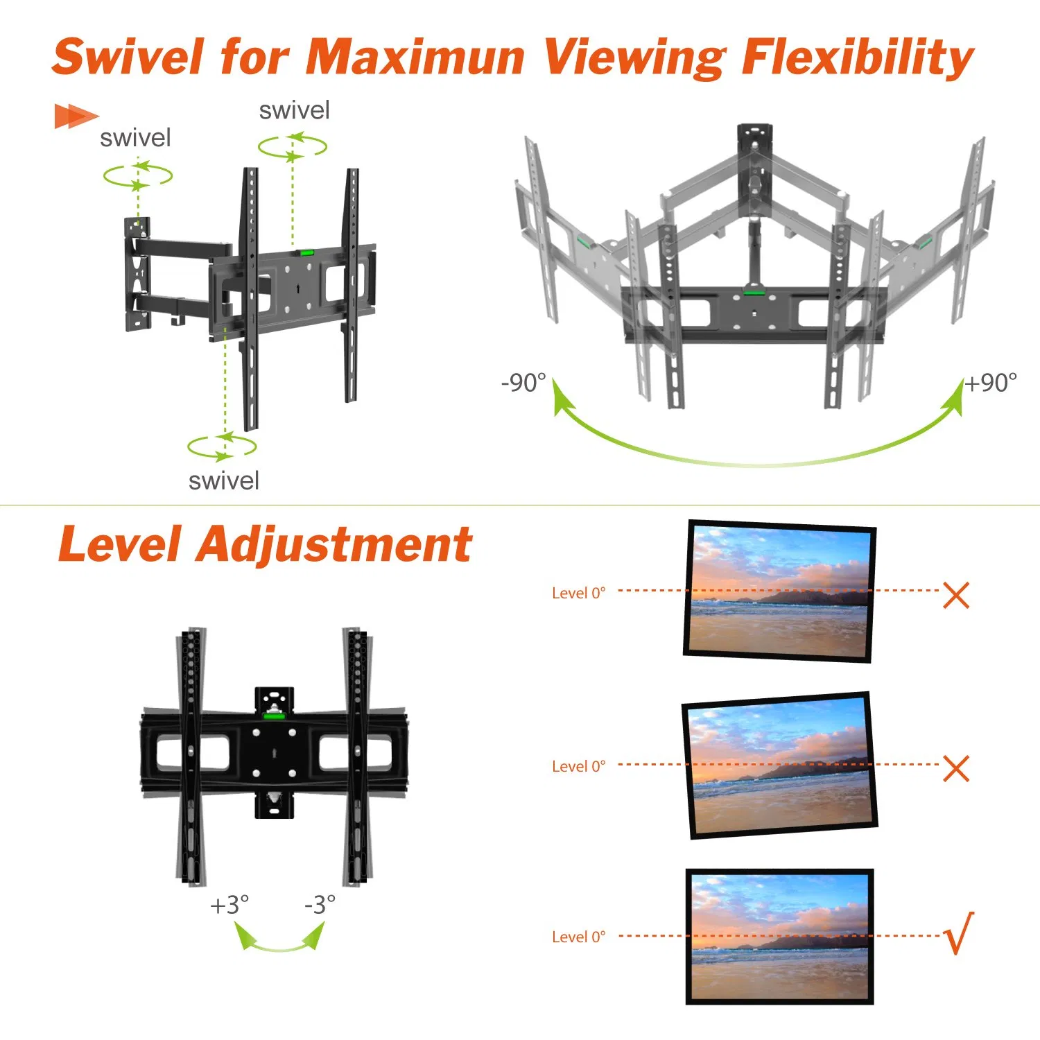 Кронштейн для ТВ Full Motion с регулировкой