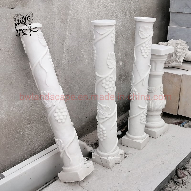 Natural Stone Nero Margiua Black Marquina Marble Roman Pillar Column